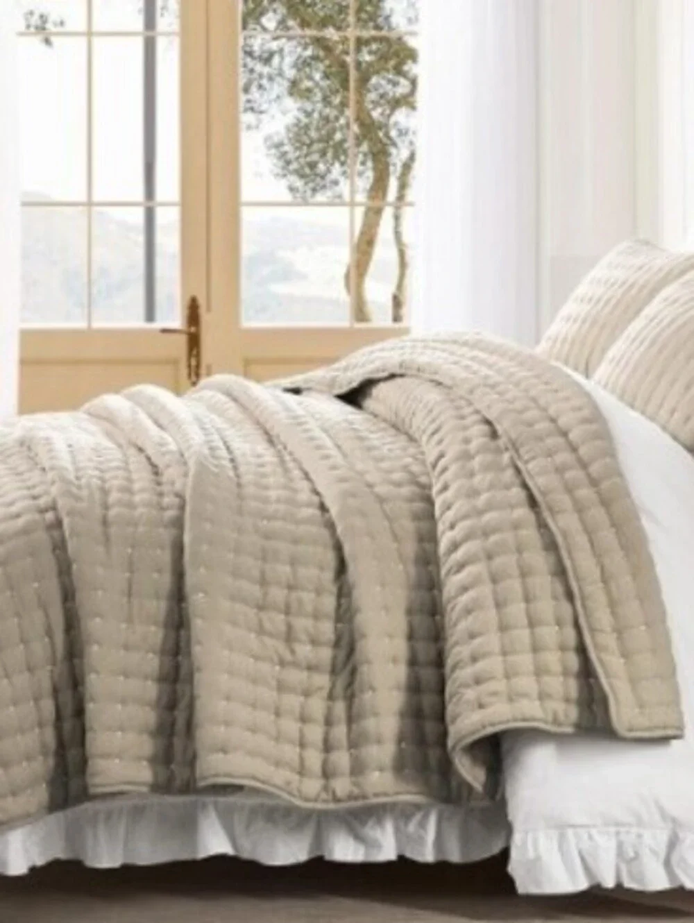 COMFORTER/QUILT SET-2PC-TWIN-BEIGE